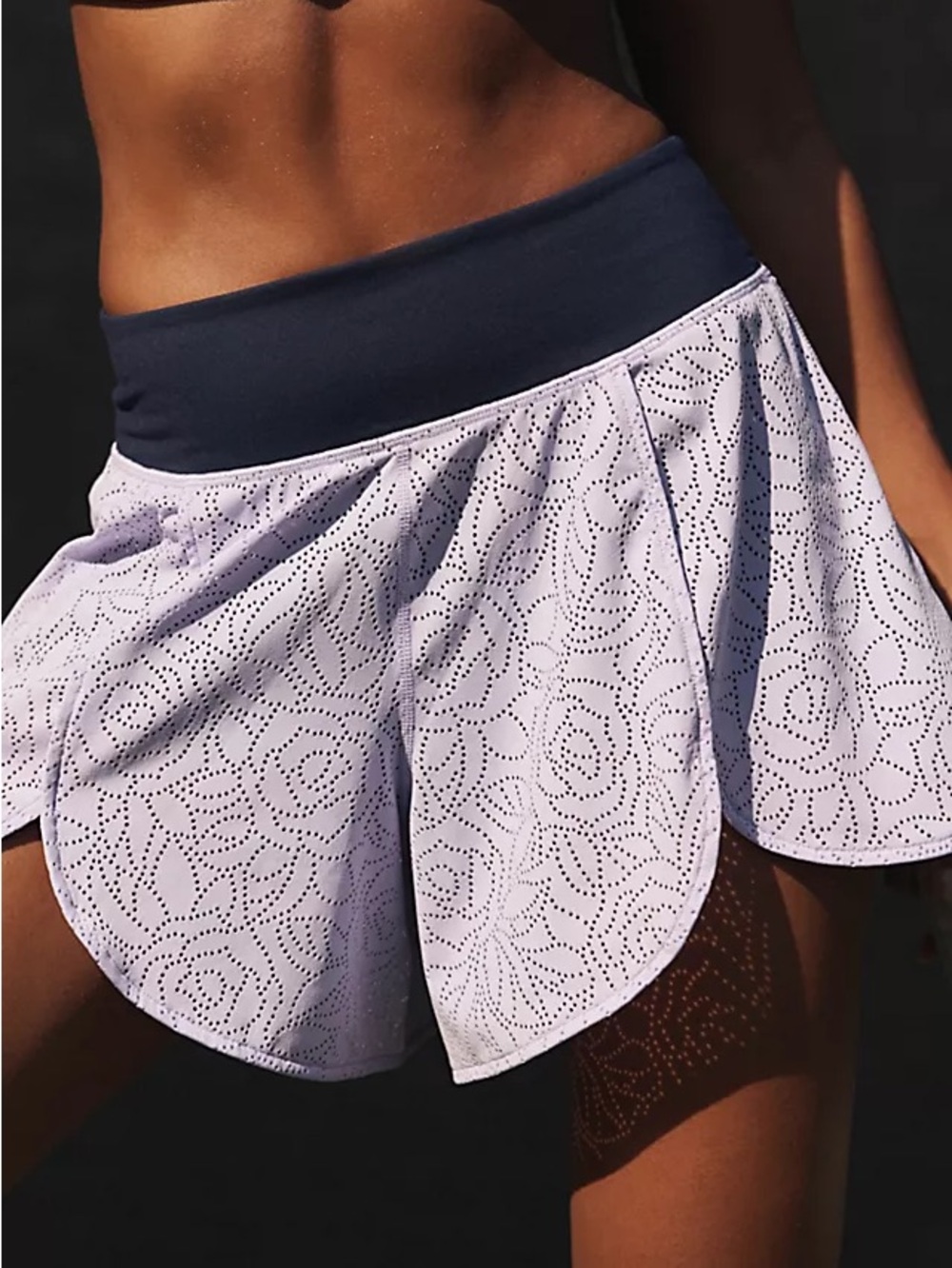 Free people movement lavender purple lace me up shorts size small